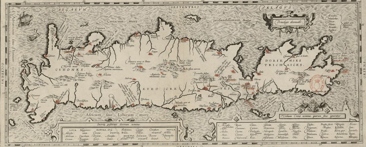 1584 Creta Iovis magni, medio iacet insula ponto : ex conatibus geographicis : Abrahami Ortelii.jpg